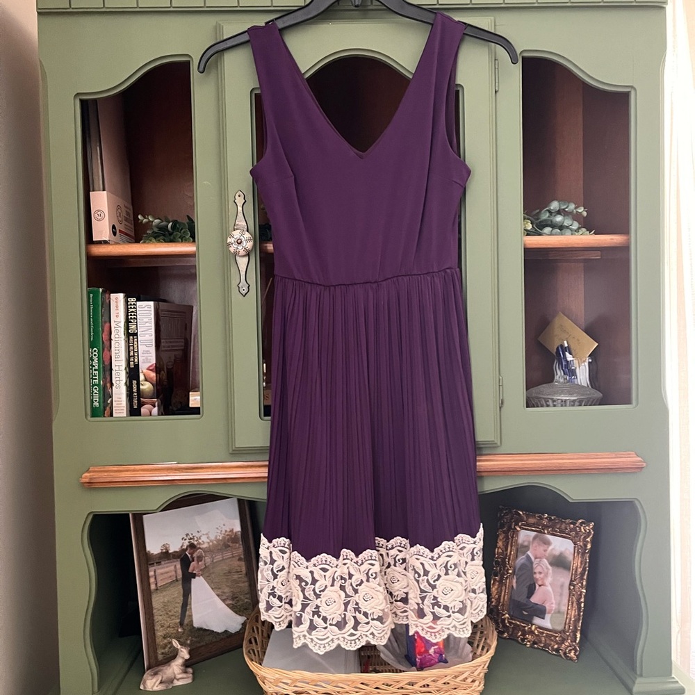 Modcloth Pleated Purple Dress